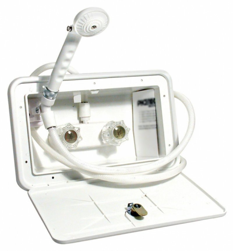 Exterior Shower Box In White