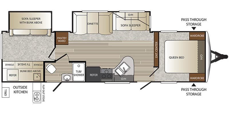 2018 KEYSTONE OUTBACK 312BH Floorplan