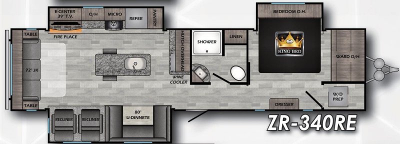 2021 ZINGER Zinger 340RE Floorplan