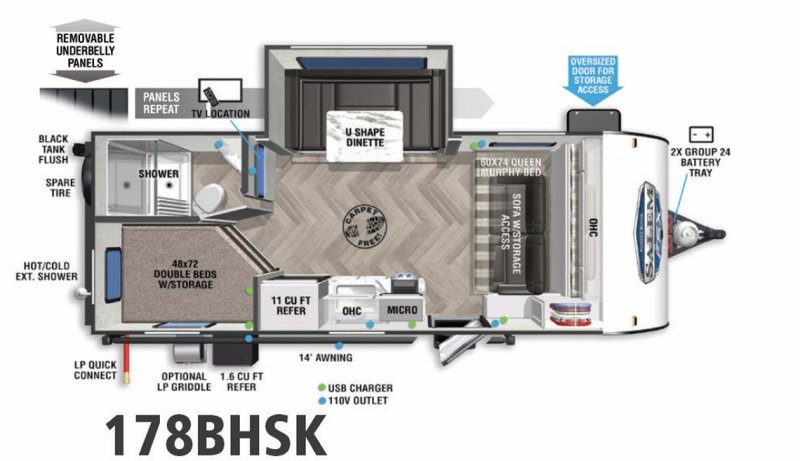 2022 SALEM Salem FSX 178BHSK Floorplan