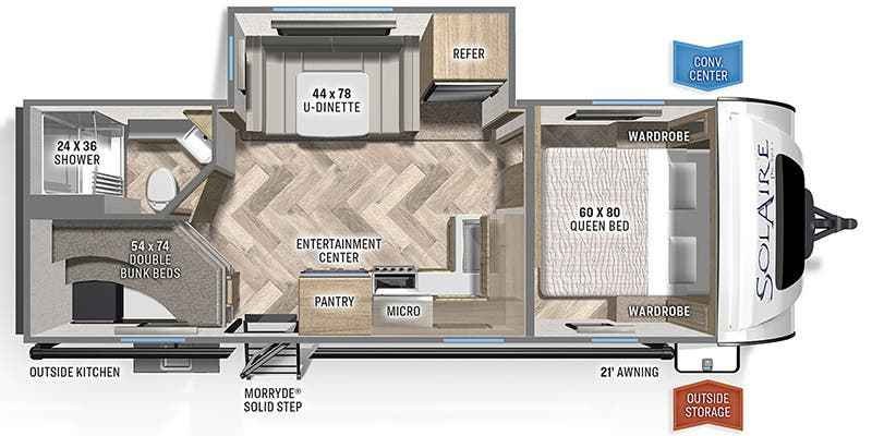 2022 FOREST RIVER PALOMINO 243BHS Floorplan
