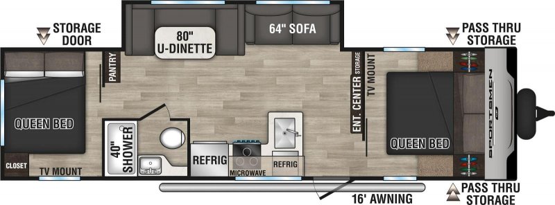 2024 K-Z INC. SPORTSMEN 301DBSE Floorplan
