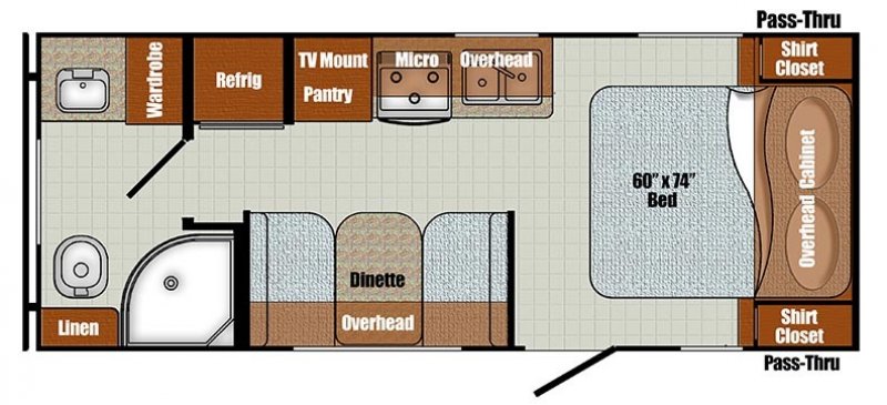 2022 GULFSTREAM VISTA 19RBS Floorplan