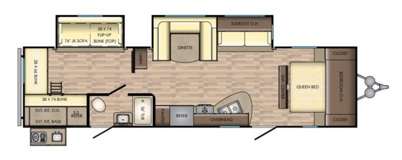 2018 CROSSROADS ZINGER 328BH Floorplan