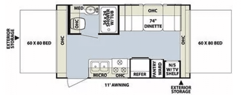 2008 ROCKWOOD ROO ROO 17 Floorplan
