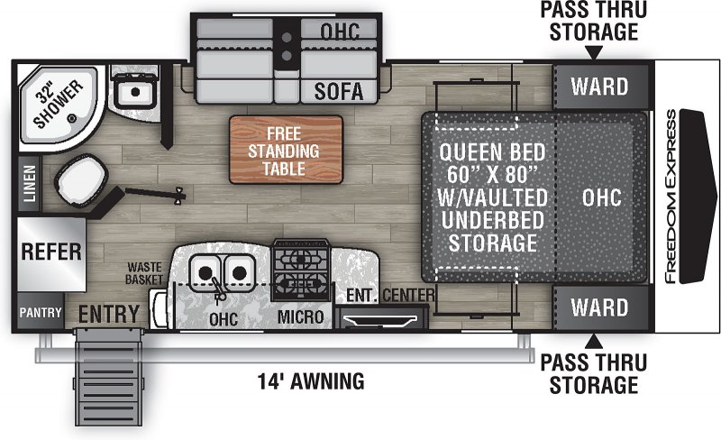 2026 COACHMEN FREEDOM EXPRESS ULTRA LITE 192RBS Floorplan