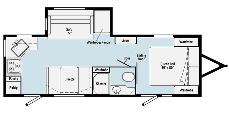 2022 WINNEBAGO MINNIE 2529RG Floorplan