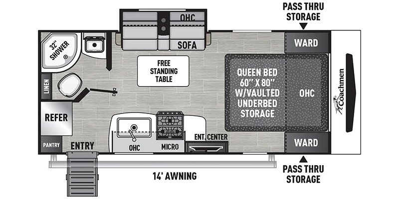 2025 COACHMEN FREEDOM EXPRESS ULTRA-LITE 192RBS Floorplan