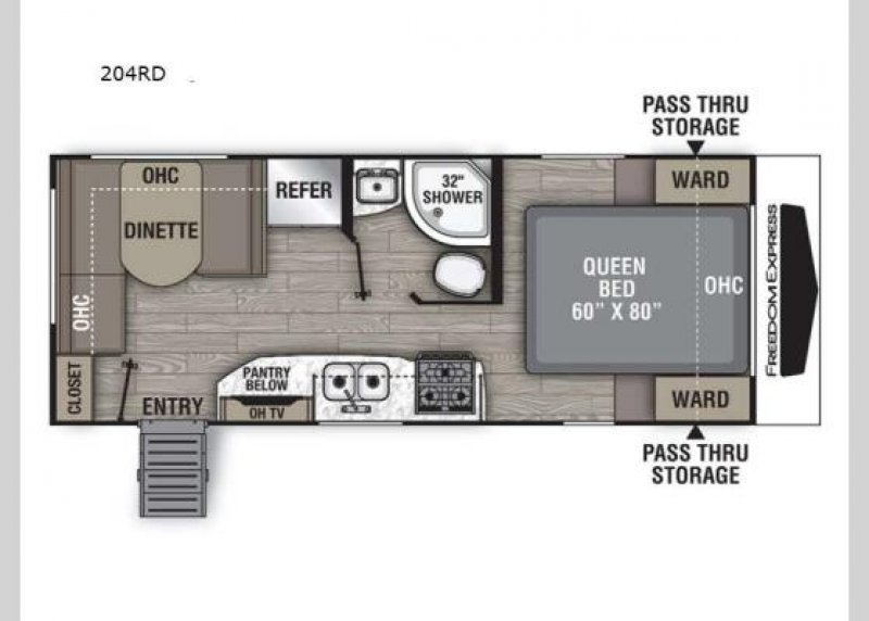 2021 COACHMEN FREEDOM EXPRESS ULTRA-LITE 204RD Floorplan