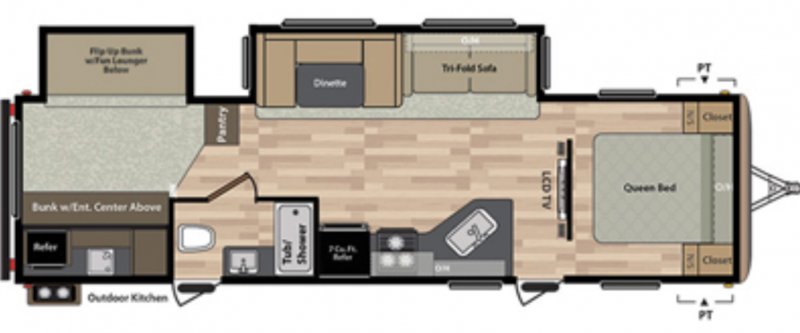2017 KEYSTONE RV SPRINGDALE 303BH Floorplan