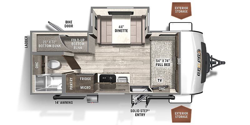2021 ROCKWOOD Rockwood GEO PRO 20BHs Floorplan
