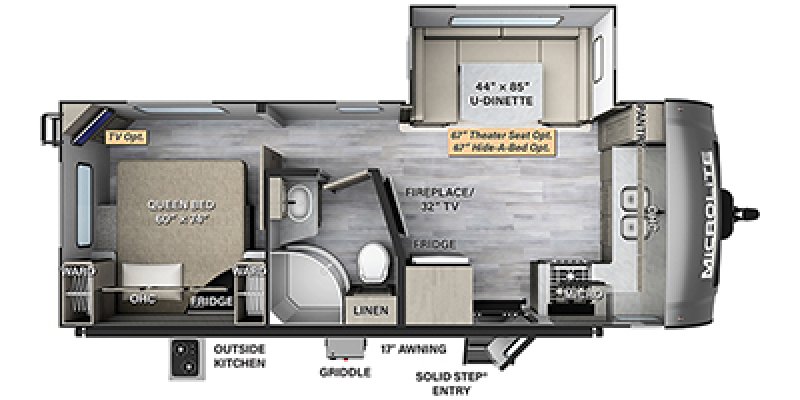 2023 FOREST RIVER FLAGSTAFF MICRO LITE 25FKS Floorplan