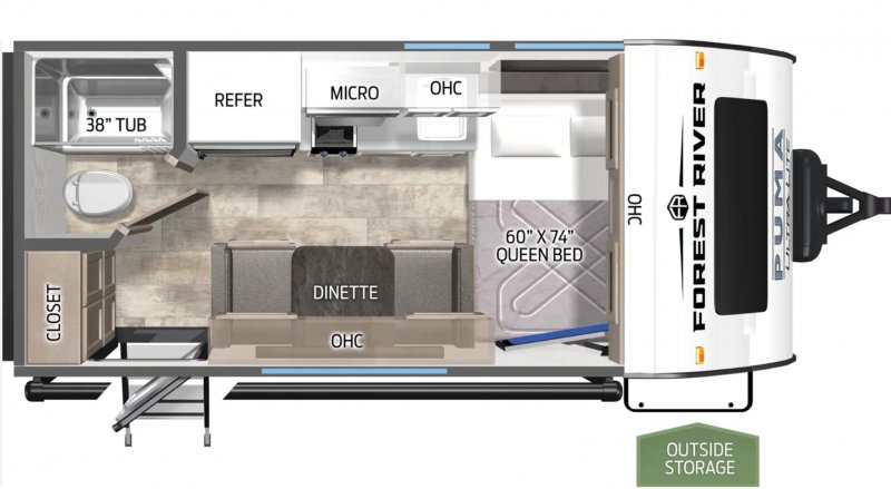 2026 PALOMINO PUMA CAMPING EDITION 12FBCE Floorplan