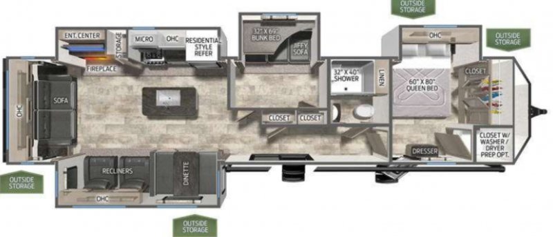 2022 FOREST RIVER PUMA 38RLB Floorplan