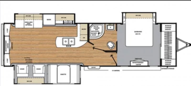 2018 COACHMEN CATALINA 33RETS Floorplan