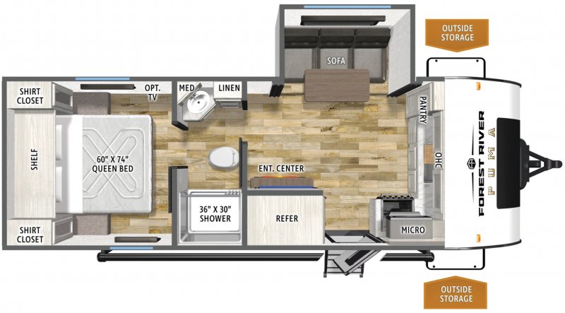 2026 PALOMINO PUMA 211FKCE Floorplan