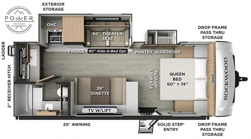 2026 ROCKWOOD MINI LITE 2522FB Floorplan