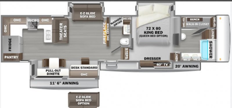 2024 FOREST RIVER RIVERSTONE 39RKFB Floorplan