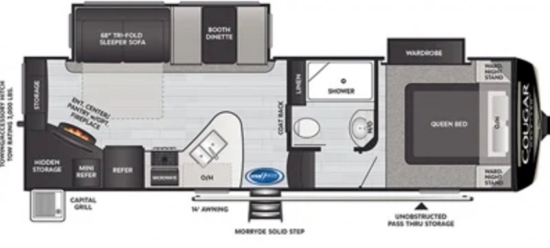 2023 KEYSTONE COUGAR 25RES Floorplan