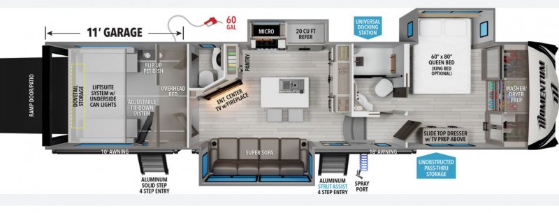 2023 GRAND DESIGN MOMENTUM 351MS Floorplan