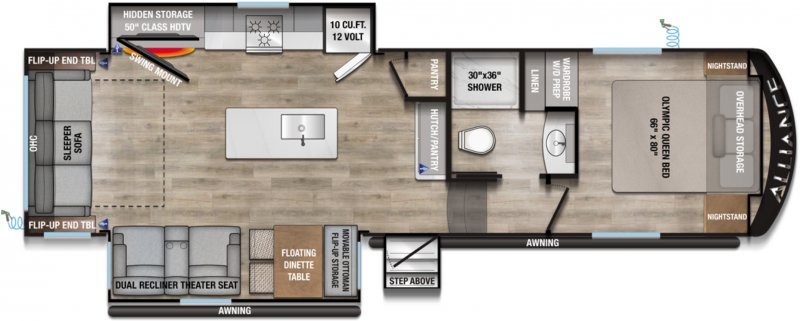 2026 ALLIANCE RV AVENUE 29RL Floorplan