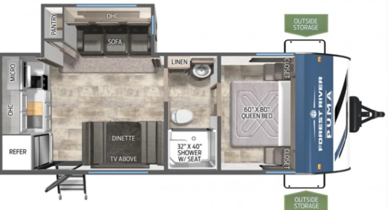 2026 PALOMINO PUMA 227RK Floorplan