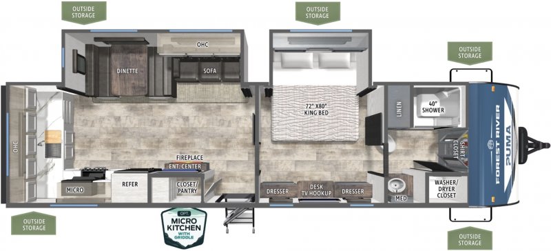 2026 PALOMINO PUMA 310RK Floorplan