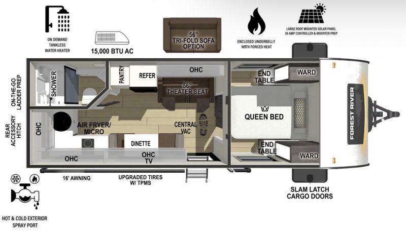2025 FOREST RIVER R-POD RP205 Floorplan