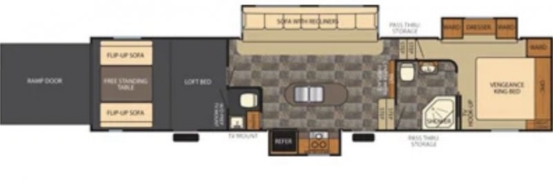 2015 FOREST RIVER VENGEANCE 377V Floorplan
