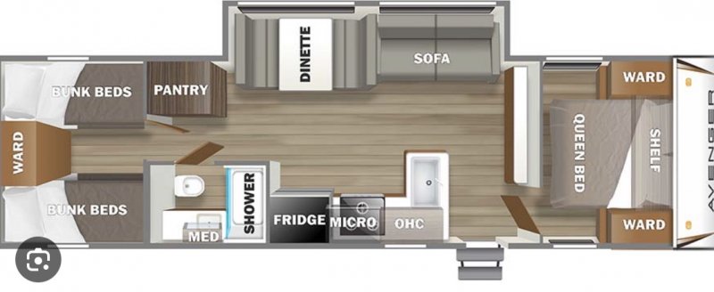 2022 PRIMETIME AVENGER 28QBS Floorplan