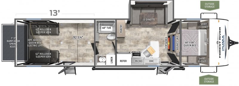 2026 FOREST RIVER PUMA AMBUSH 29TH Floorplan