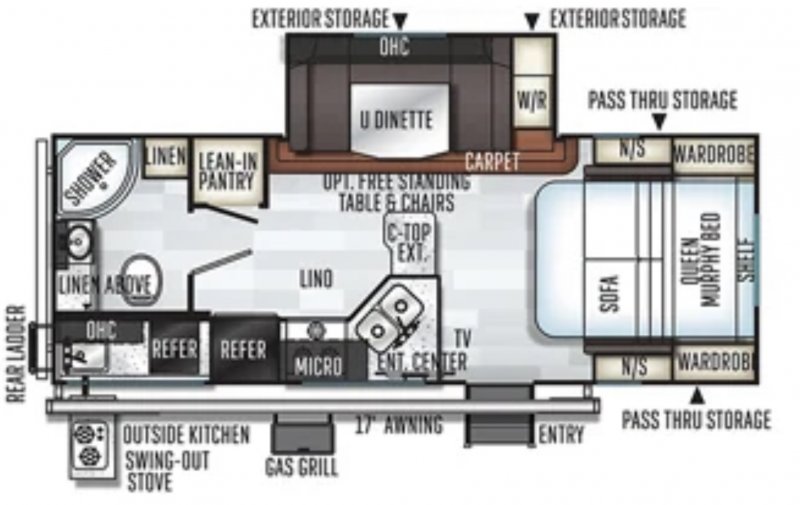 2019 ROCKWOOD MINI LITE 2507S Floorplan