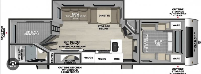 2022 COACHMEN NORTHERN SPIRIT 2963BH Floorplan