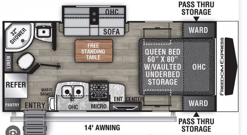 2020 COACHMEN FREEDOM EXPRSS 192RB Floorplan