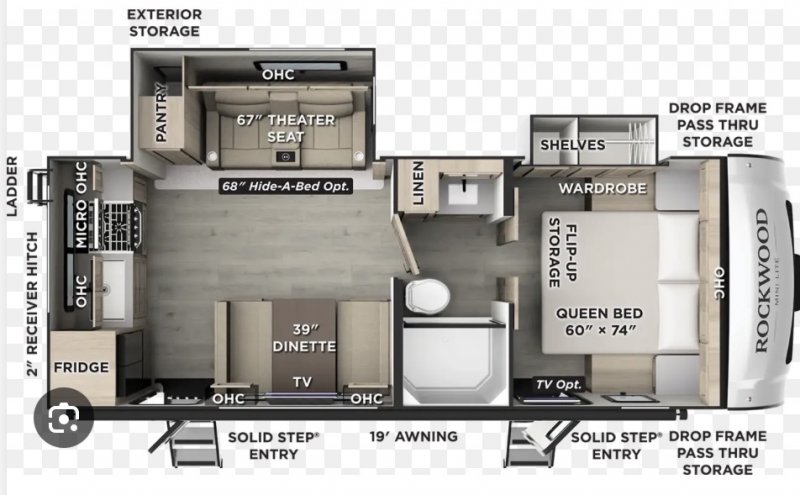 2027 ROCKWOOD MINI LITE 2515S Floorplan