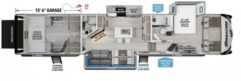2018 GRAND DESIGN MOMENTUM 397TH Floorplan