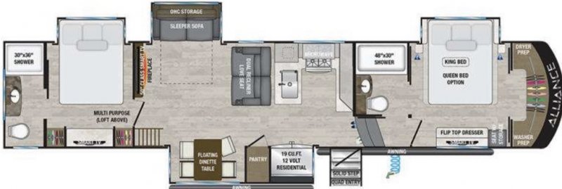 2023 ALLIANCE RV PARADIGM 395DS Floorplan