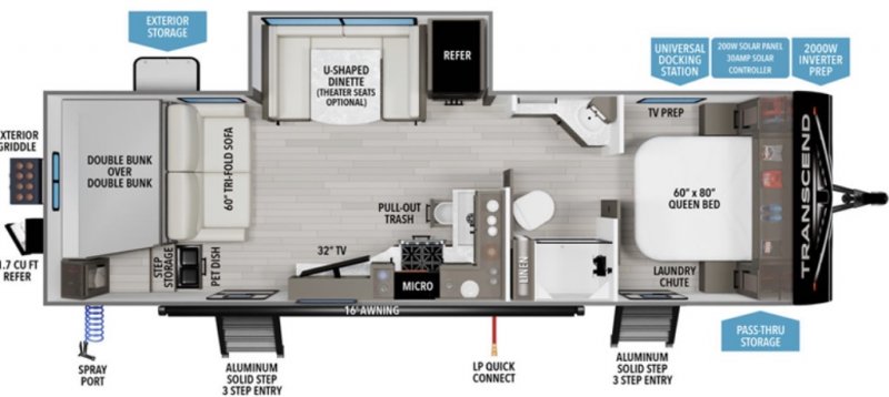 2025 GRAND DESIGN TRANSCEND 265BHT Floorplan