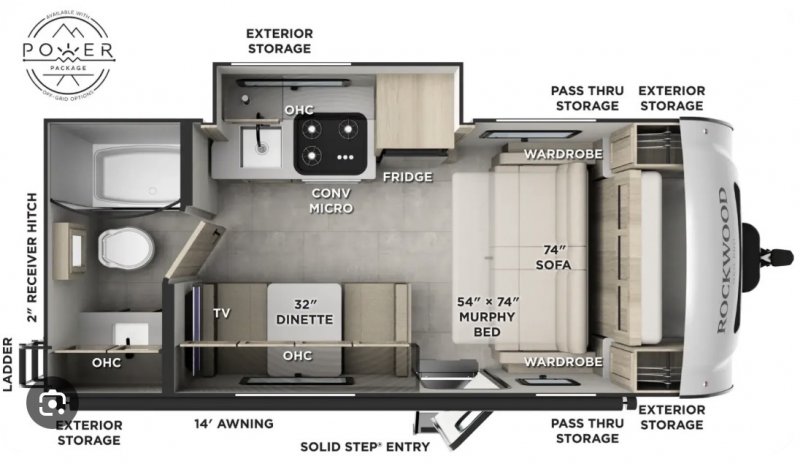 2023 ROCKWOOD GEO PRO 19FDS Floorplan
