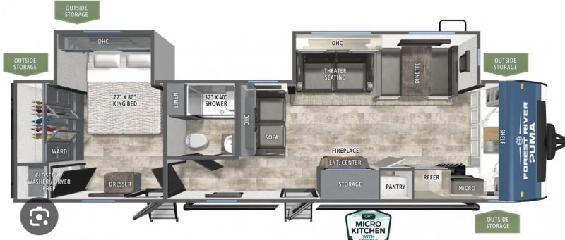 2021 PALOMINO PUMA 31FKRK Floorplan