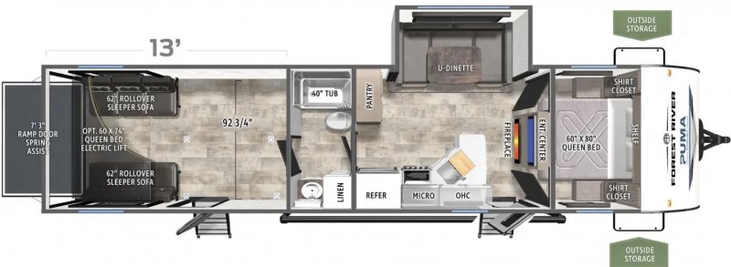 2027 PALOMINO PUMA AMBUSH 29TH Floorplan