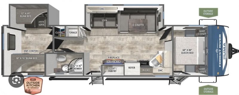 2027 PALOMINO PUMA 31QBBH Floorplan