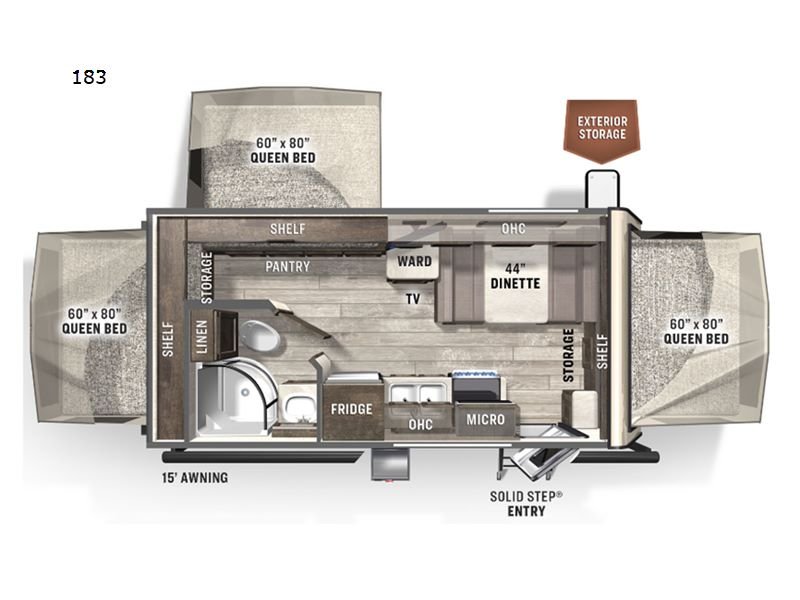 2017 ROCKWOOD ROO ROO 183 Floorplan