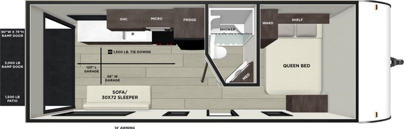 2026 FOREST RIVER Salem FSX 189RTK Floorplan