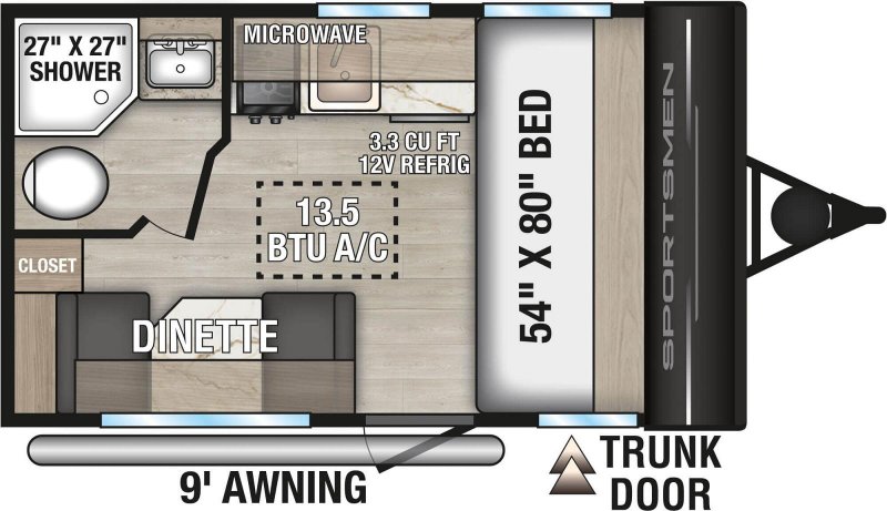2026 K-Z INC. Sportsmen Classic 130RD Floorplan