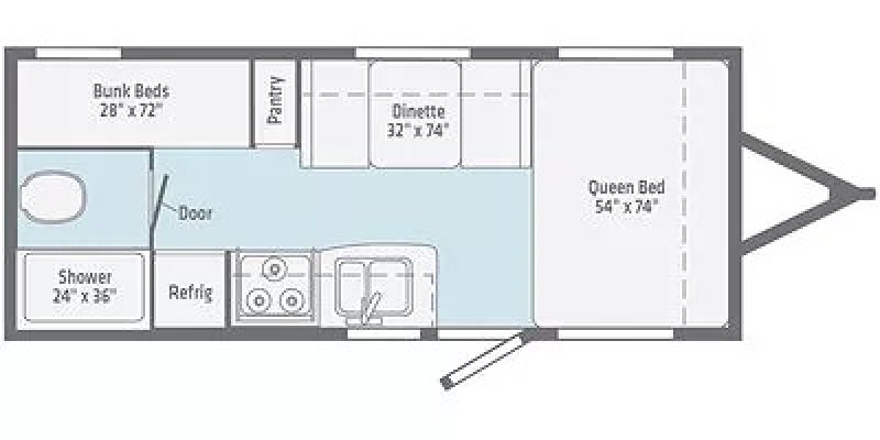 2022 WINNEBAGO Micro Minnie 1800BH Floorplan