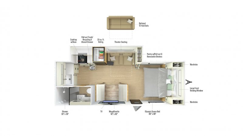 2026 WINNEBAGO Thrive 22MLS Floorplan