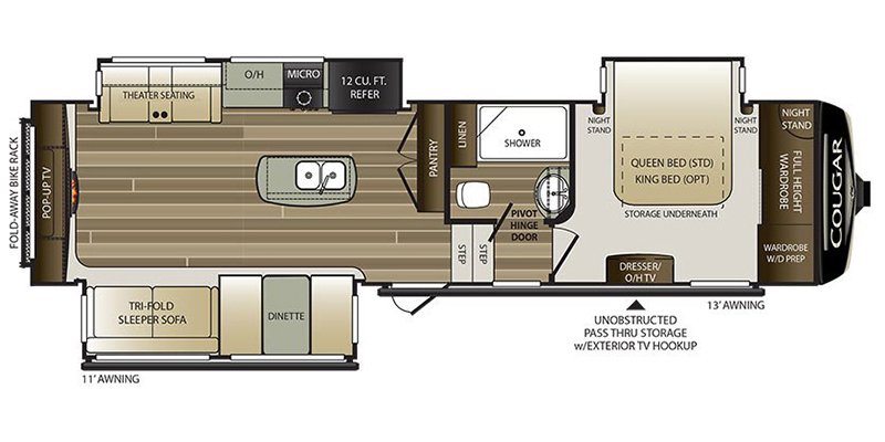 2018 KEYSTONE COUGAR 311 RES Floorplan