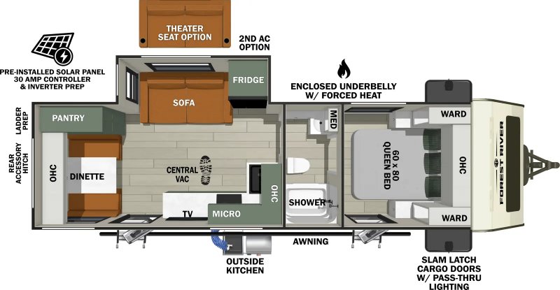 2025 FOREST RIVER NO BOUNDARIES NO BO 20.7 BM BEAST MODE 20 SERIES Floorplan