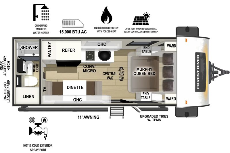 2025 FOREST RIVER R-POD R POD 192 Floorplan